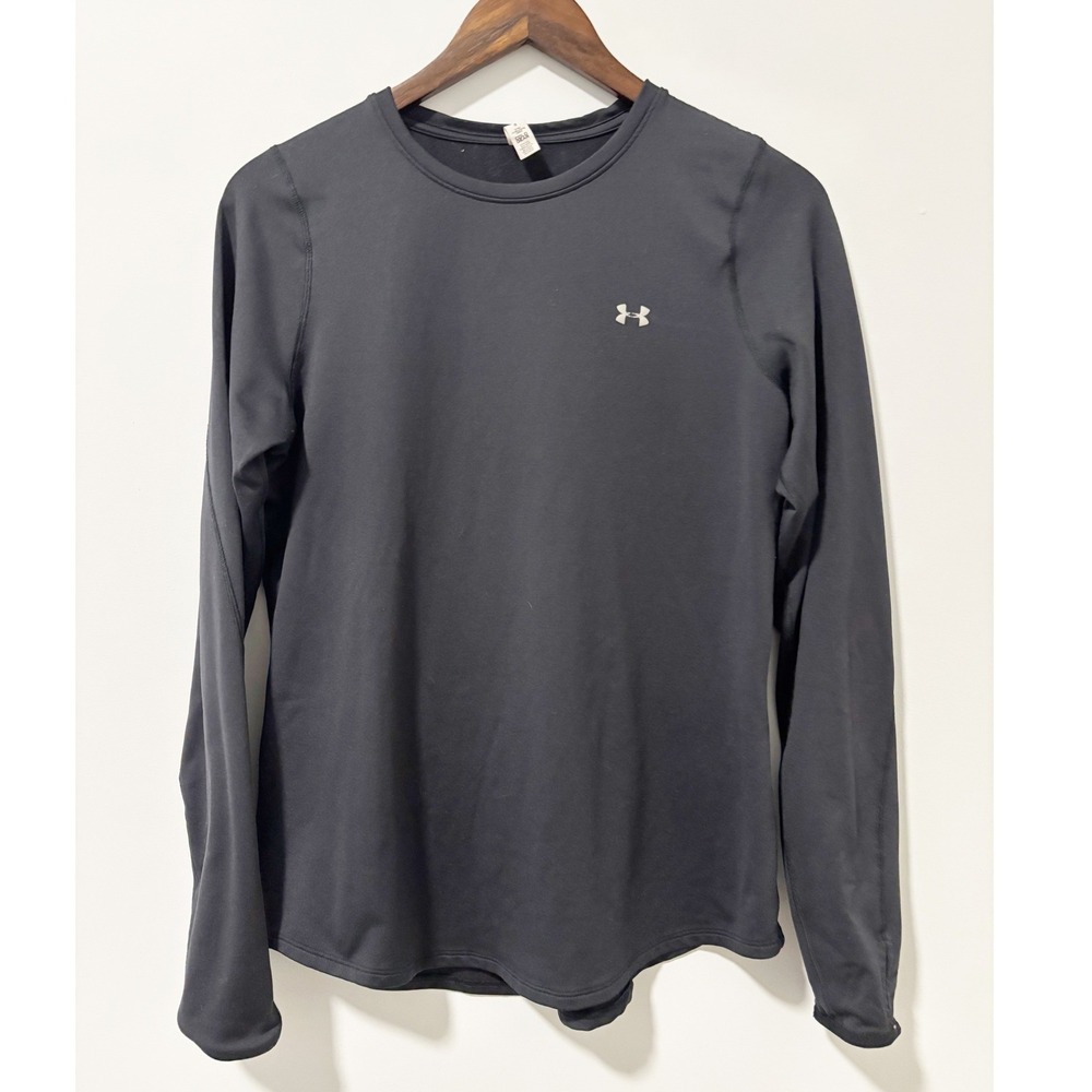 Under Armour Base Layer Mens Size Large Black ColdGear Fitted Long Sleeve Shirt